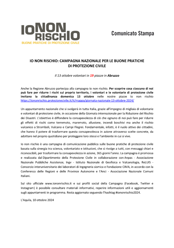 Io non rischio 2024