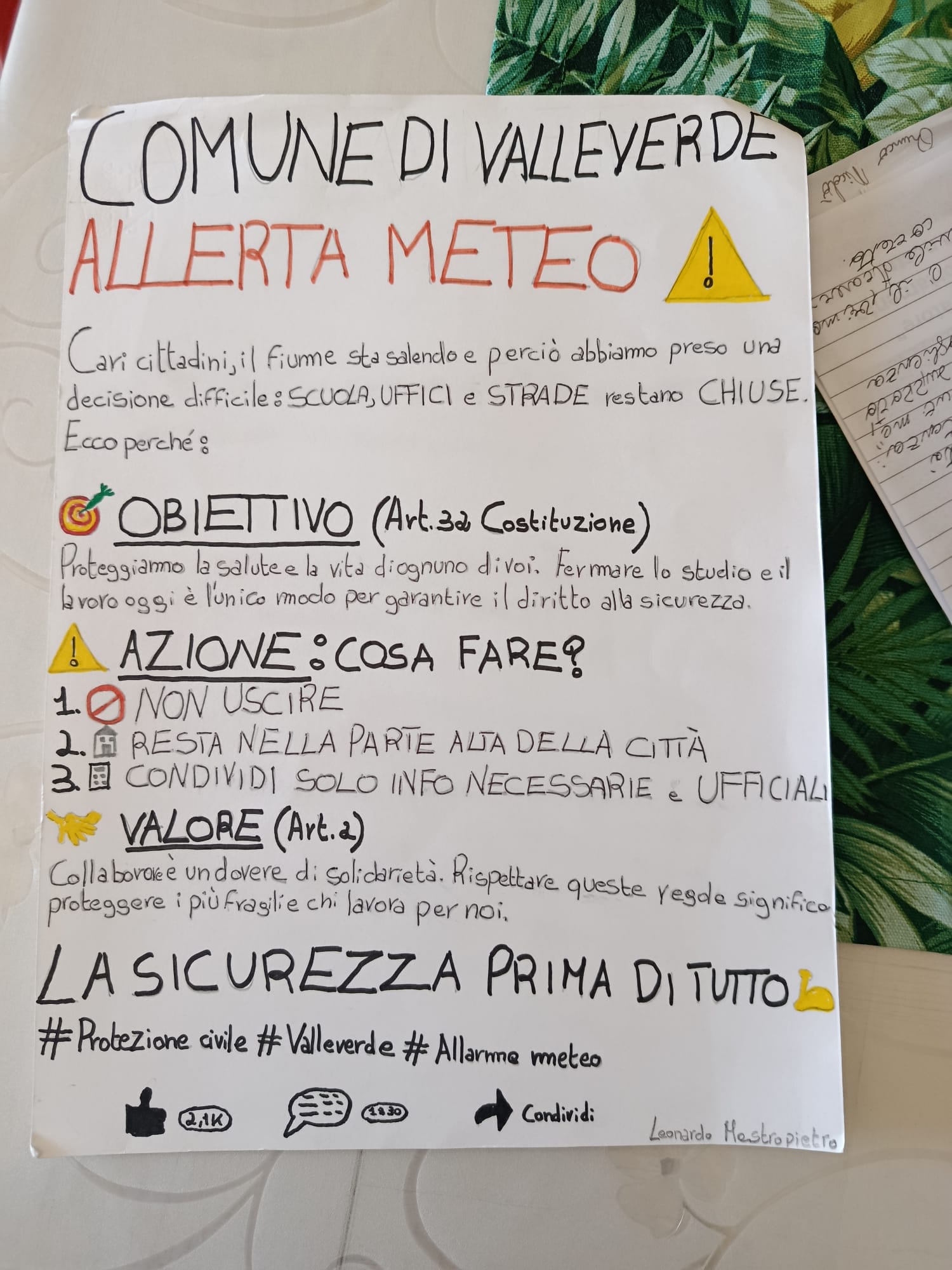 L’Agenzia di Protezione Civile della Regione Abruzzo incontra gli studenti del primo anno del Liceo Scientifico “Andrea Bafile” – L’Aquila